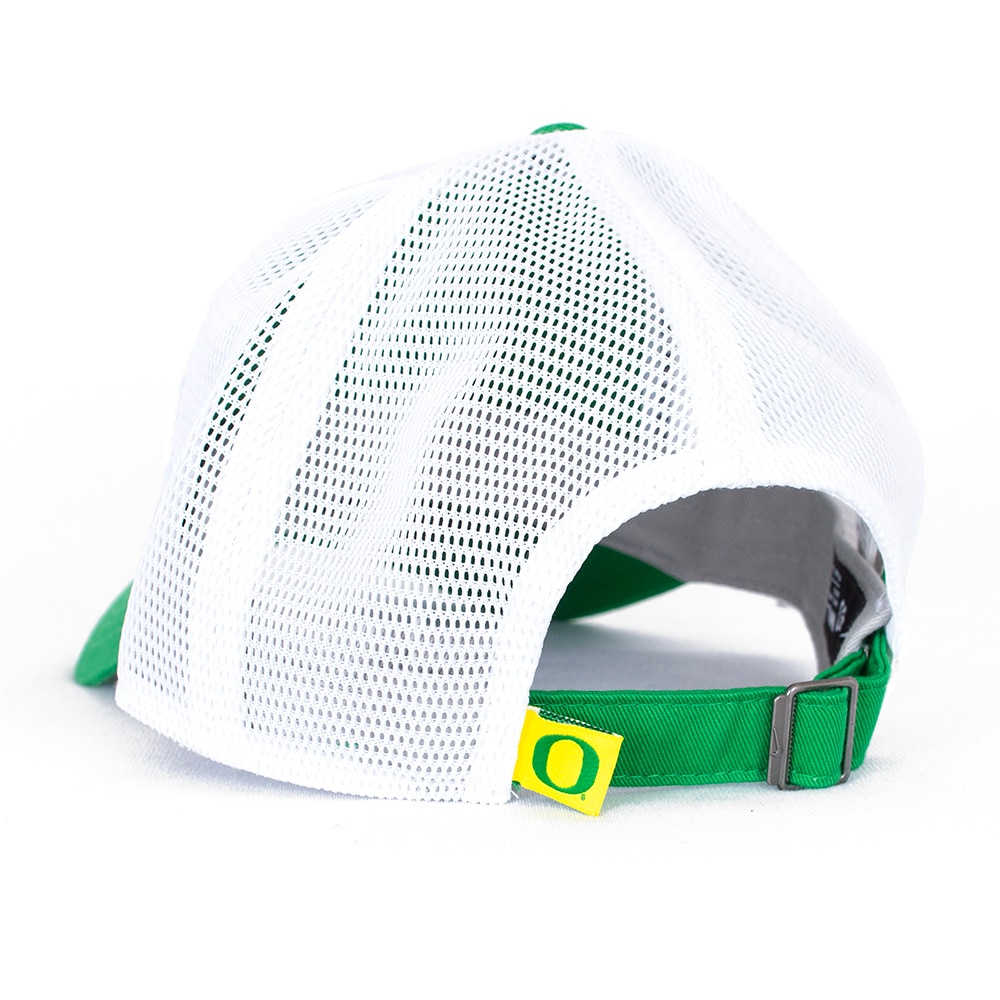 Classic Oregon O, Nike, Green, Trucker, Performance/Dri-FIT, Accessories, Unisex, Baseball, Mesh back, Primetime, Unstructured, Adjustable, Hat, 856244